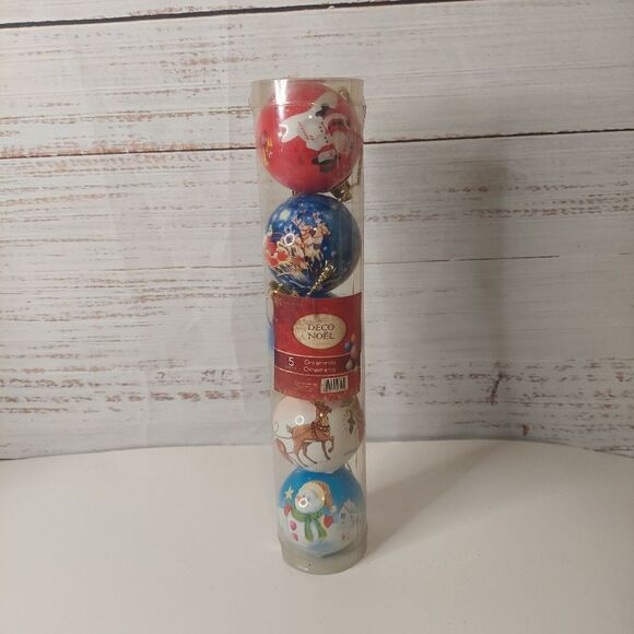 Deco Noel 5 pack Ornaments 2" inche Balls - Picture 1 of 7